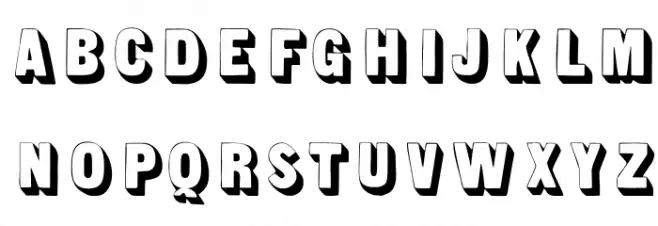 SansSerifShaded Schriftart Groß
