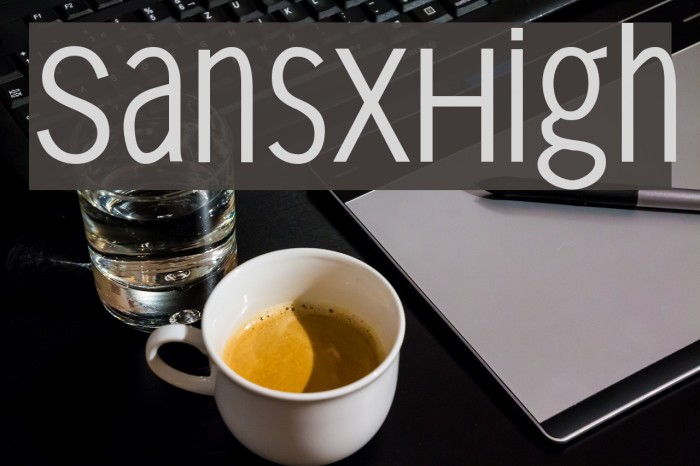 SansXHigh Font examples