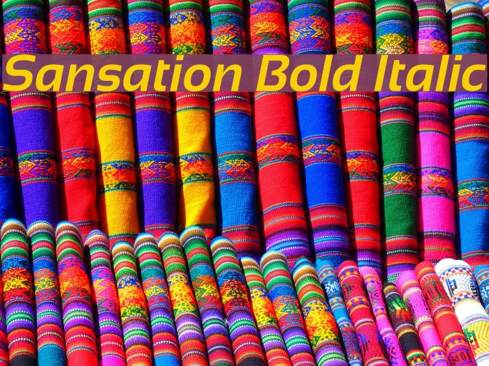Sansation Bold Italic Font examples