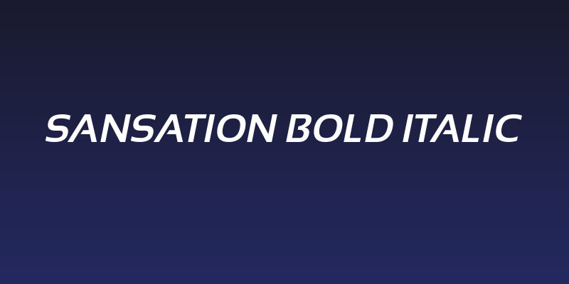 Sansation Bold Italic Social Header