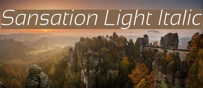 Sansation Light Italic Fuentes examples