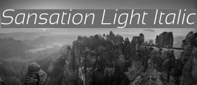 Sansation Light Italic Fuentes examples