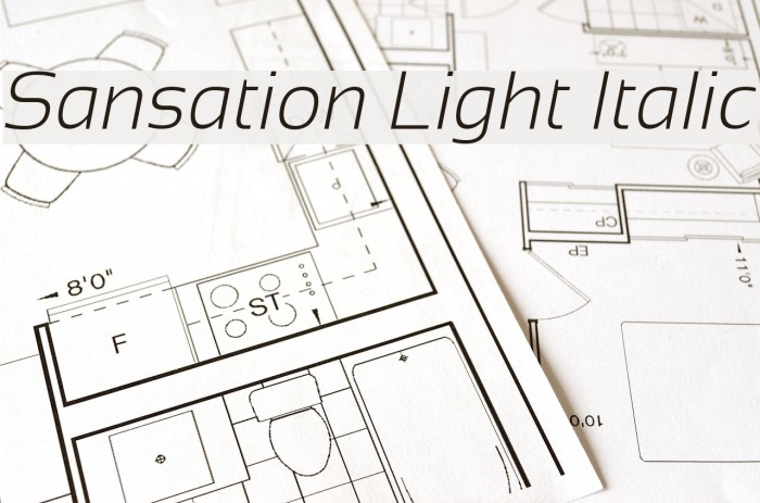 Sansation Light Italic Fuentes examples