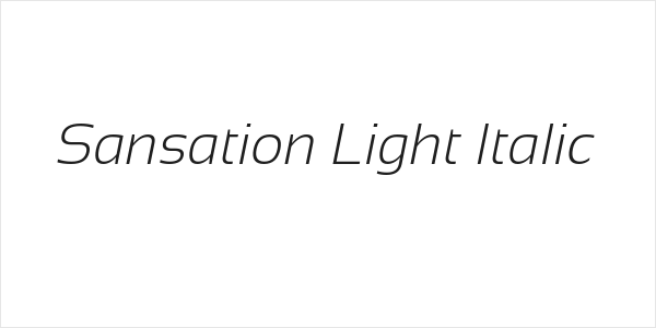 Sansation Light Italic Logo