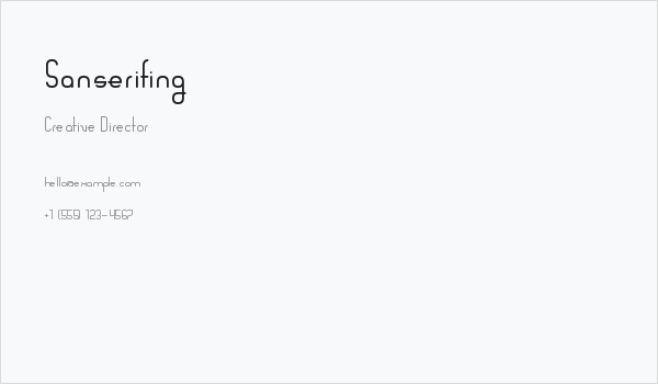 Sanserifing Business Card