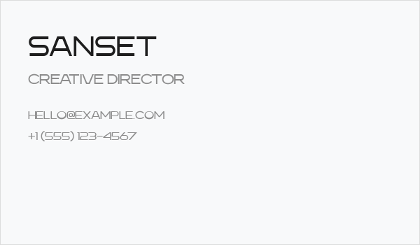 Sanset Business Card