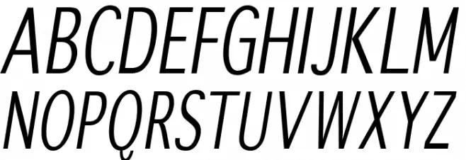 SansibarCX-CondensedOblique Schriftart Groß