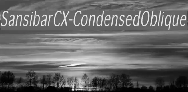 SansibarCX-CondensedOblique Font examples