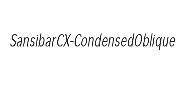SansibarCX-CondensedOblique Logo