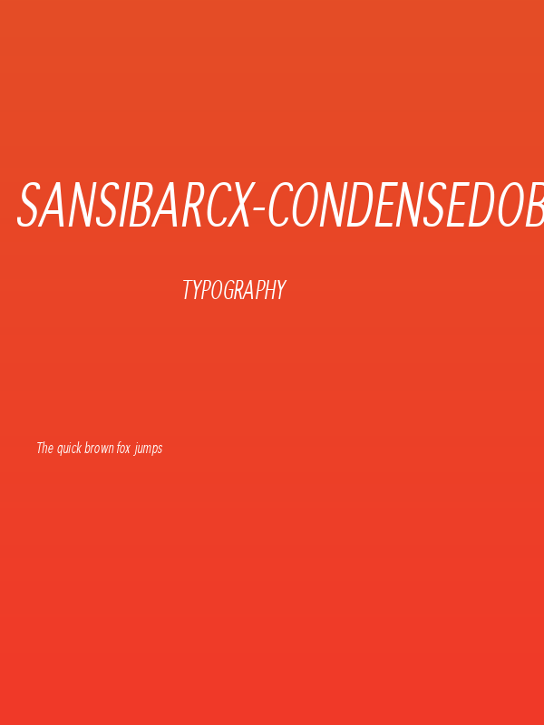 SansibarCX-CondensedOblique Poster