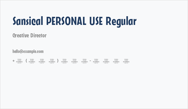 Sansical PERSONAL USE Regular Business Card