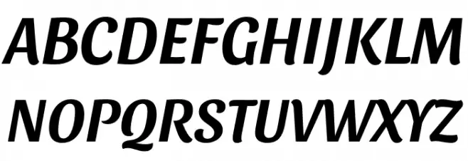 Sansita Medium Italic Schriftart Groß