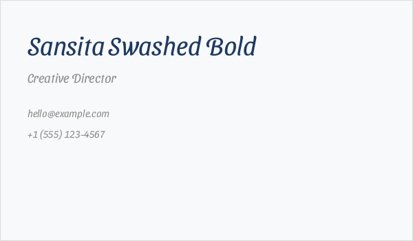 Sansita Swashed Bold Business Card