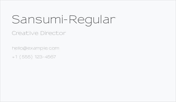 Sansumi-Regular Business Card