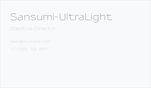 Sansumi-UltraLight Business Card