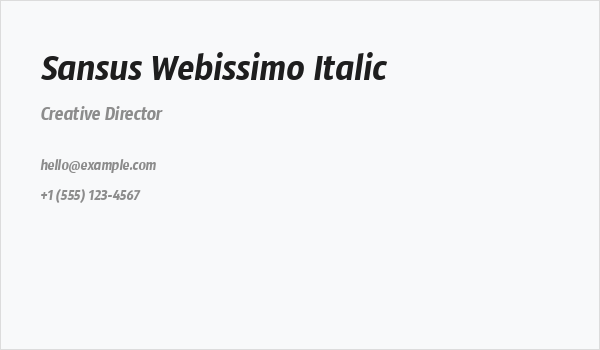 Sansus Webissimo Italic Business Card