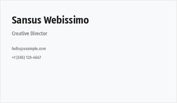 Sansus Webissimo Business Card