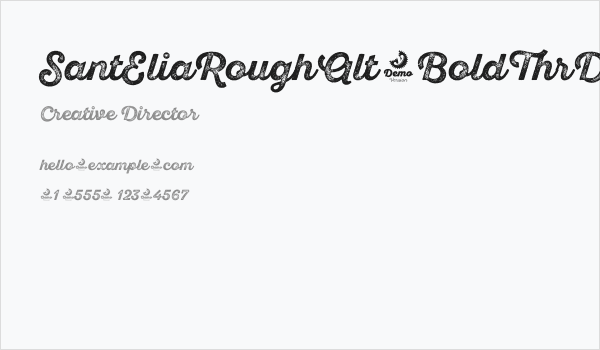 SantEliaRoughAlt-BoldThrDMO Business Card