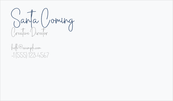 Santa Coming Business Card