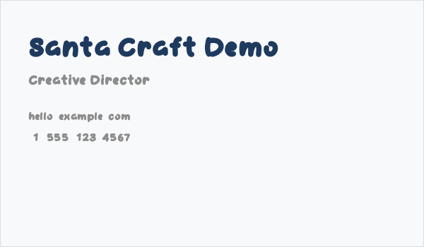 Santa Craft Demo Business Card