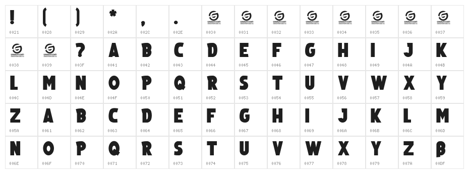 Santa Eliza Personal Use Character Map