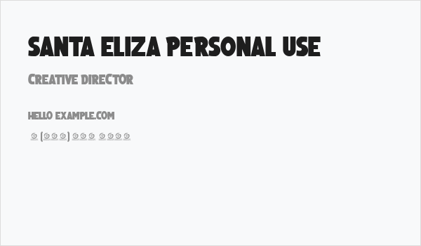 Santa Eliza Personal Use Business Card
