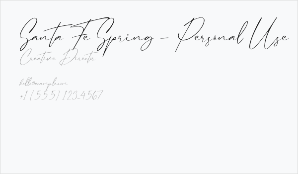 Santa Fe Spring - Personal Use Business Card