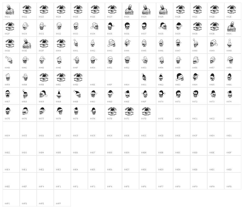 Santa Skull Character Map