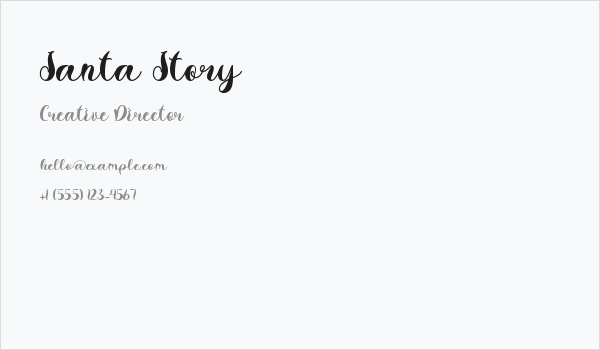 Santa Story Business Card