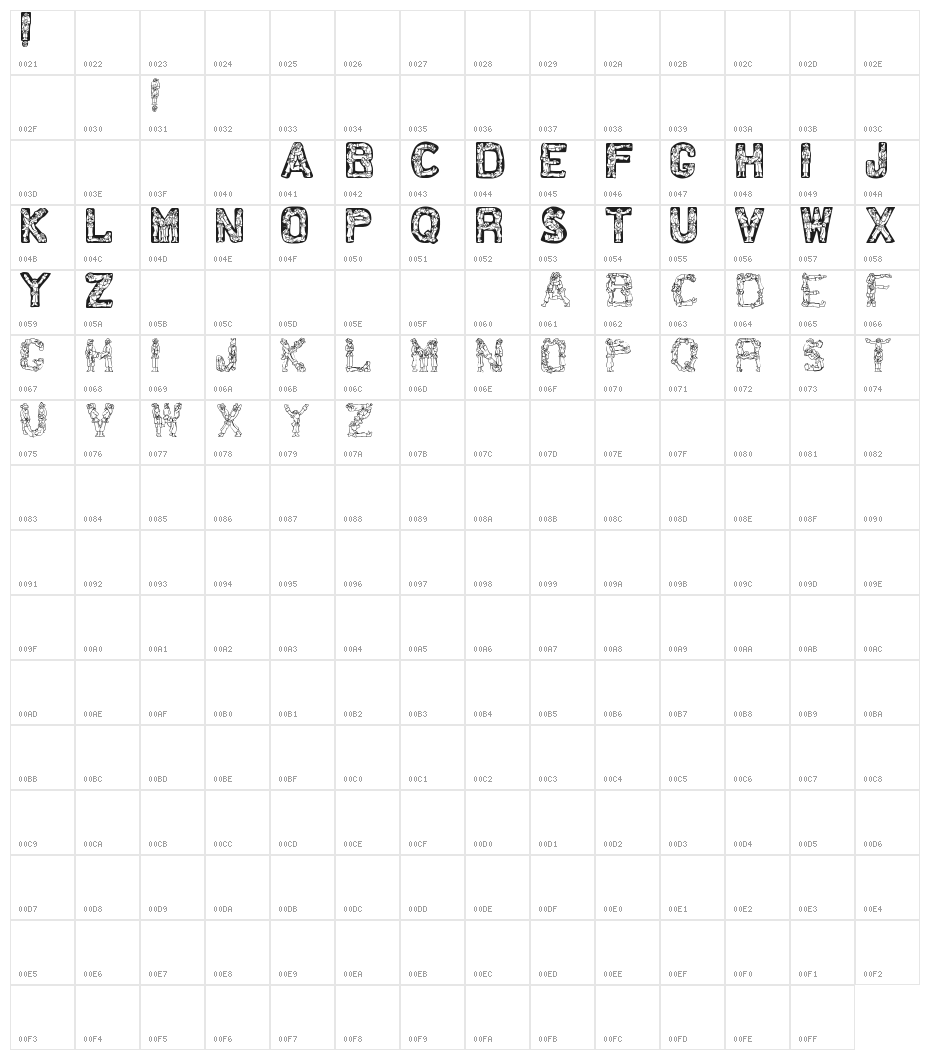 Santa Time Character Map