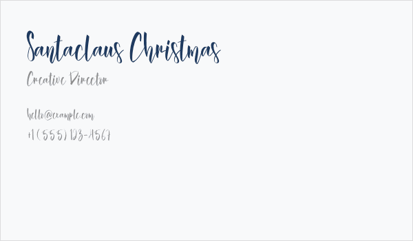 Santaclaus Christmas Business Card
