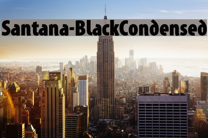 Santana-BlackCondensed Font examples