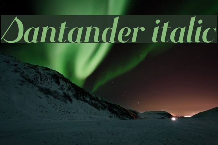Santander italic Font examples