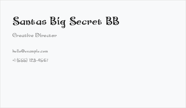 Santas Big Secret BB Business Card