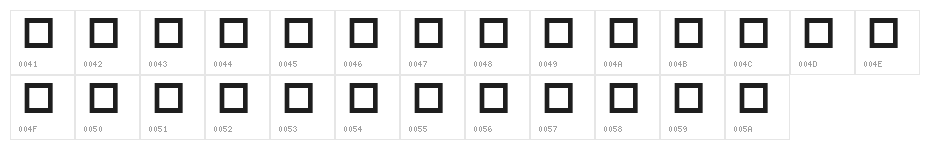 Santa's Gift Caps Character Map