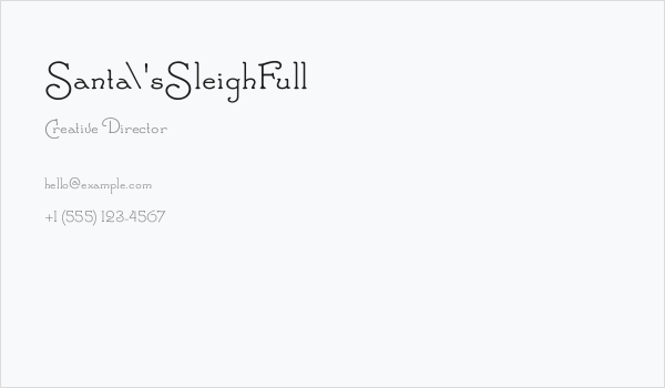 Santa'sSleighFull Business Card
