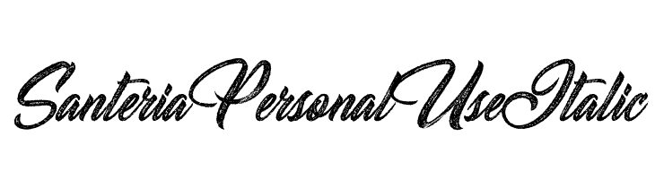Santeria Personal Use Italic  Free Fonts Download