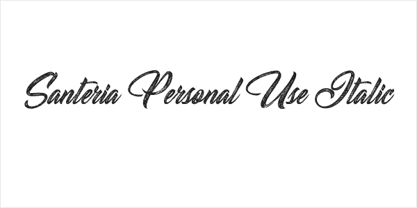 Santeria Personal Use Italic Logo