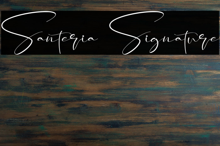 Santeria Signature Font examples