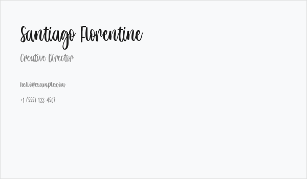 Santiago Florentine Business Card
