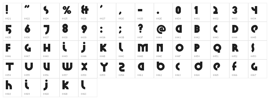 Santiako Bold Character Map
