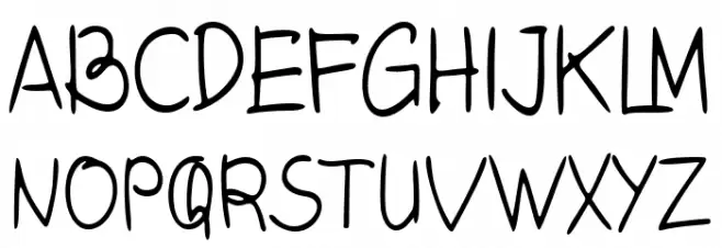 Santosa Handwriting Sample Reg 字体 大写