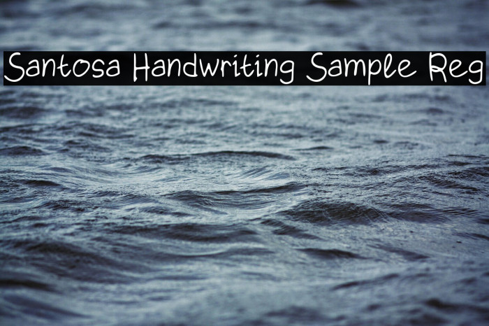 Santosa Handwriting Sample Reg Example 2
