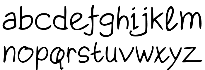 Santosa Handwriting Sample Reg Font LOWERCASE