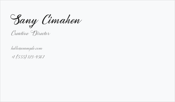 Sany Cimahen Business Card