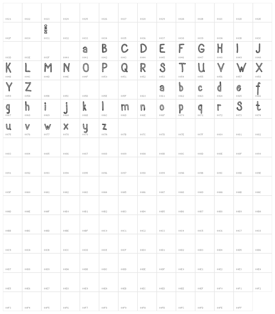 Sanzen Demo Character Map