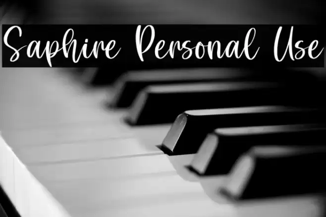 Saphire Personal Use Font examples
