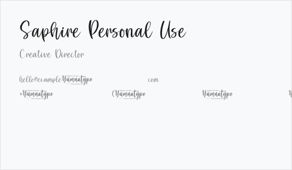 Saphire Personal Use Business Card