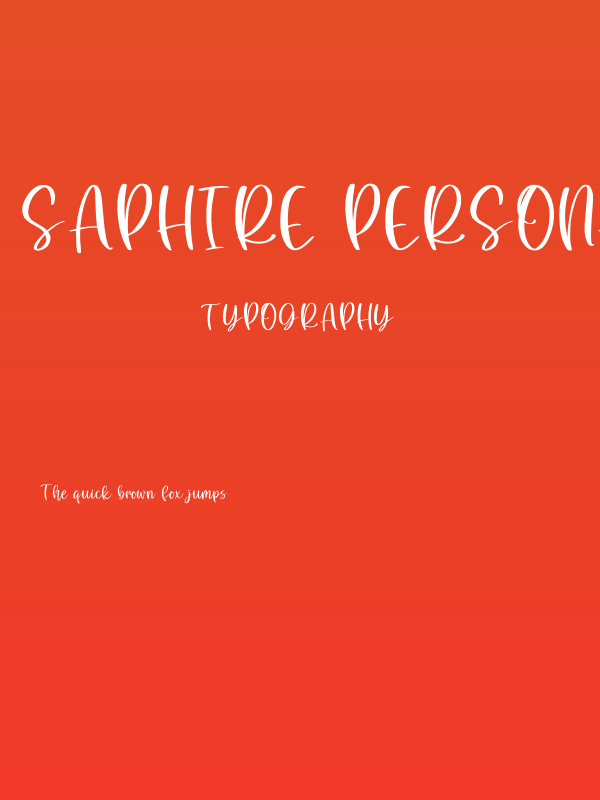 Saphire Personal Use Poster