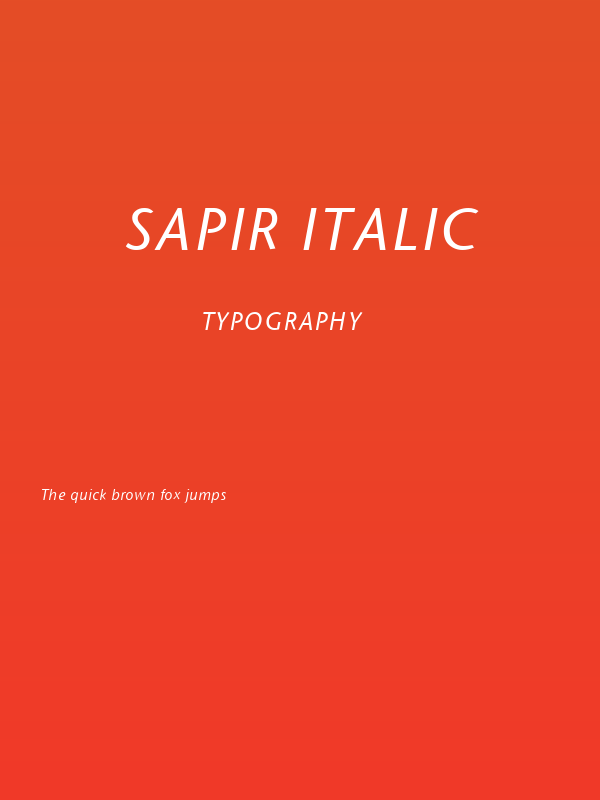 Sapir Italic Poster